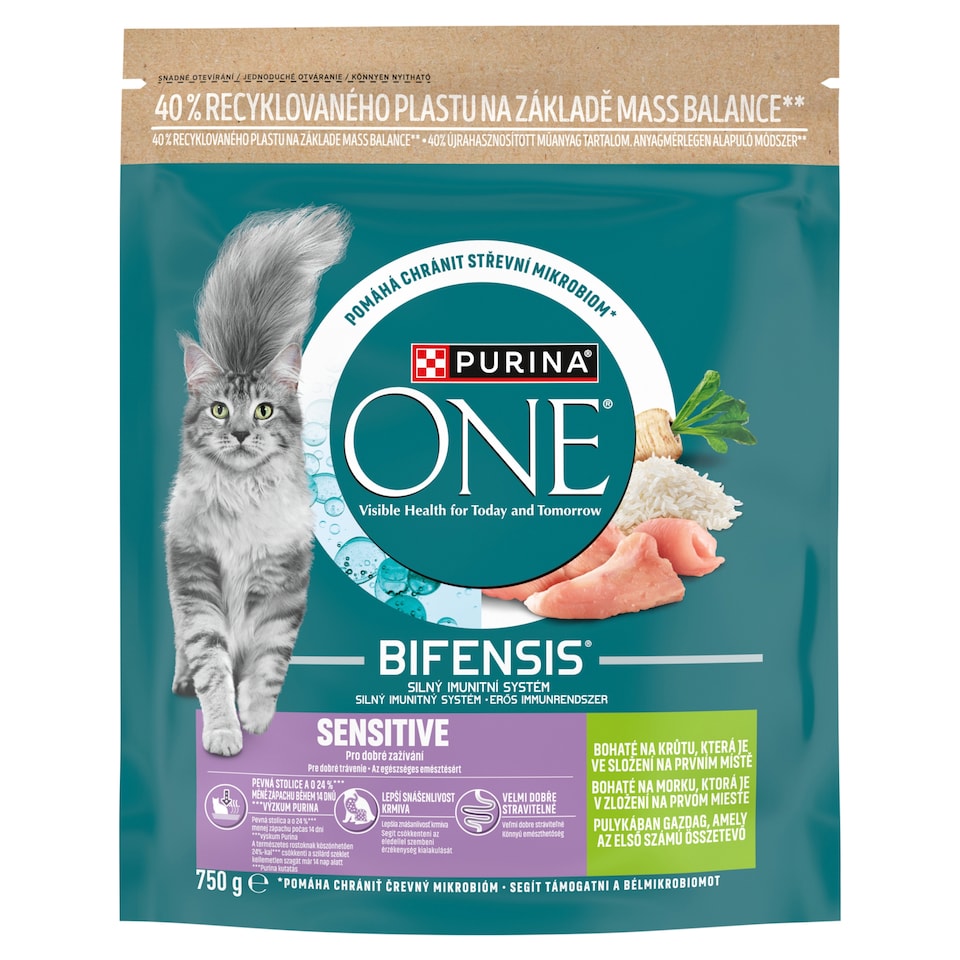 Obrázek 1 pro produkt Purina ONE Bifensis Sensitive granule pro kočky krůta 750g