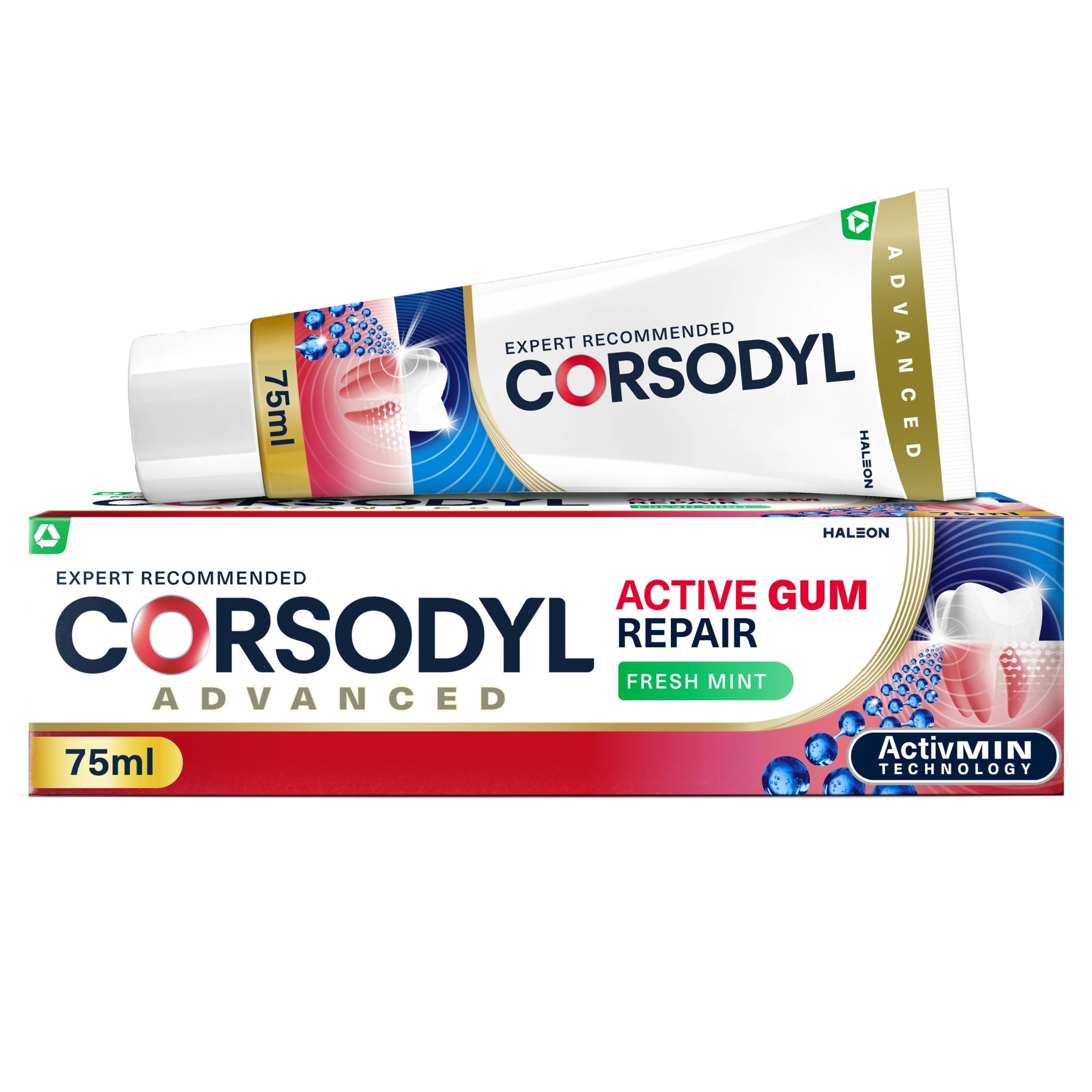 Corsodyl Active Gum Repair Toothpaste - Fresh Mint 75ml