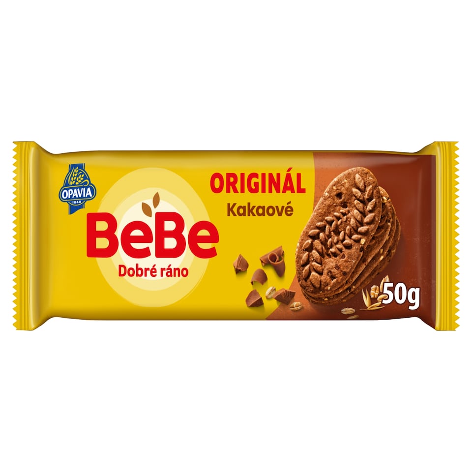 Opavia sušenky kakaové BeBe Dobré Ráno s kousky čokolády 50g