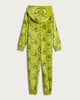 image 5 of The Grinch Fleece Printed Zip Up Onesie in Green