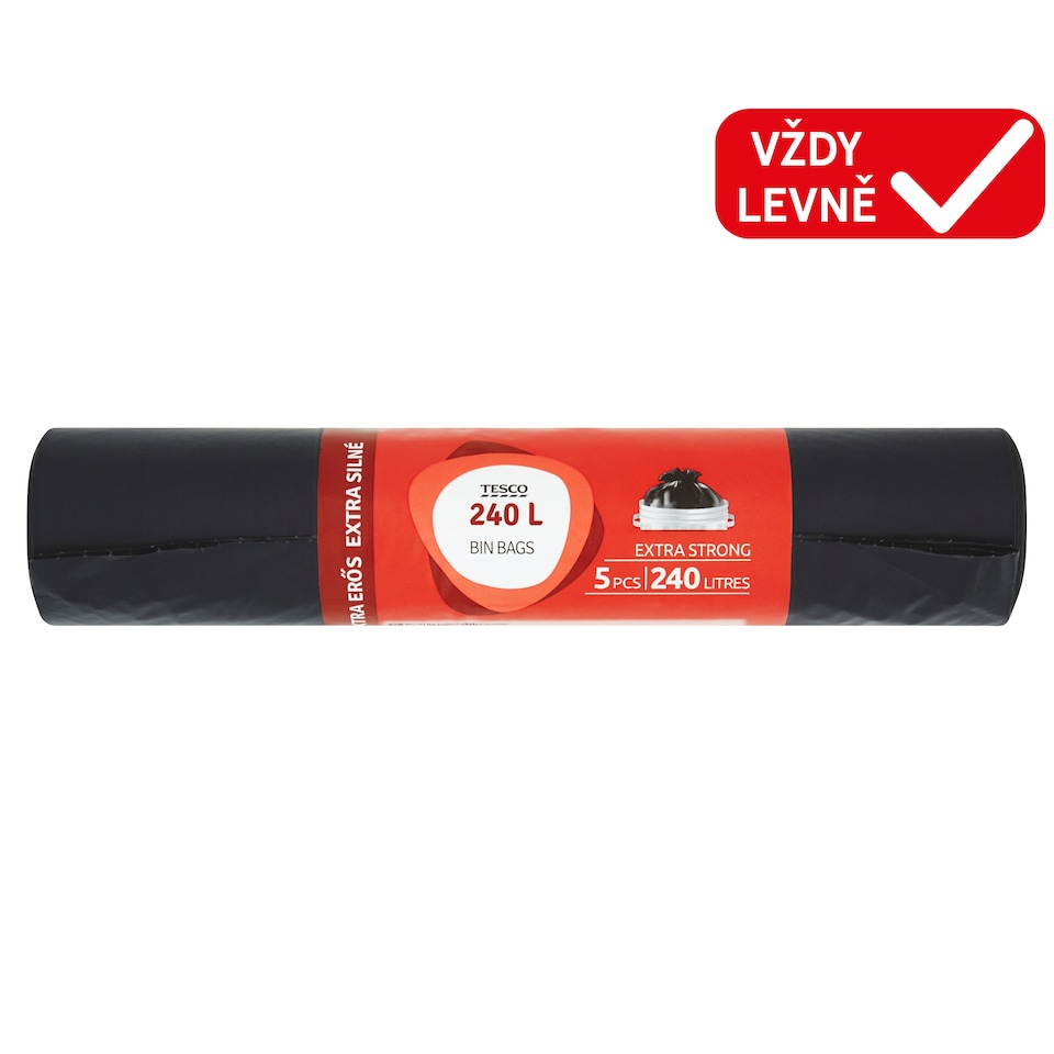 Tesco Pytle na odpadky extra silné 240l 5 ks