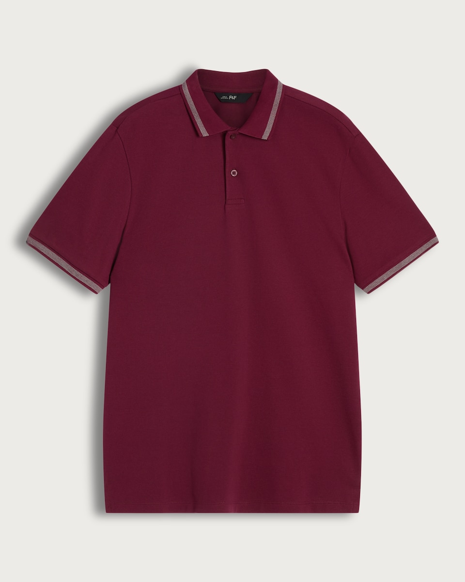 image 1 of F&F Cotton Rich Regular Fit Short Sleeved Polo Shirt in Purple