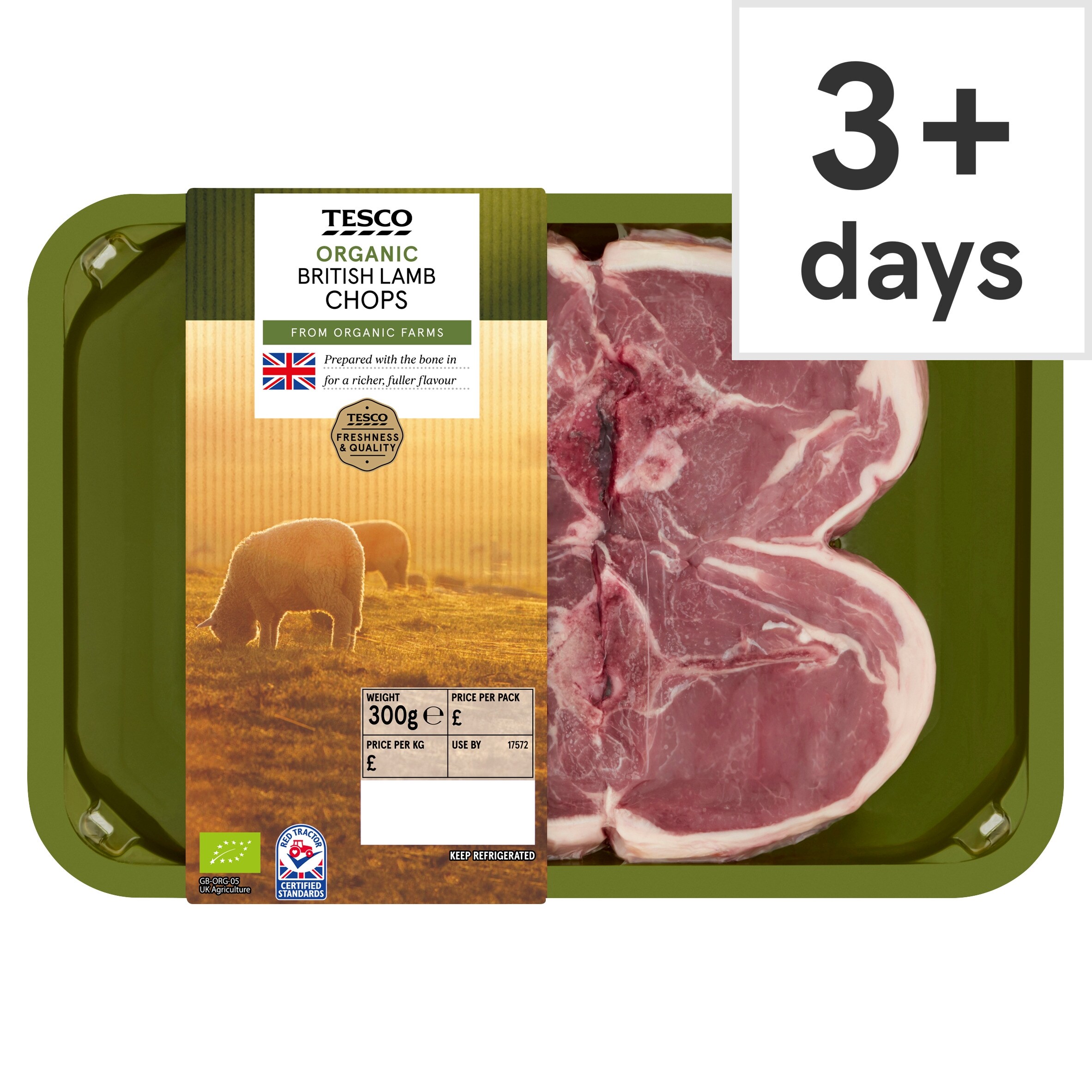 Tesco Organic Lamb Chops 300G
