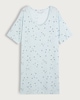 image 4 of F&F Star Print Short Sleeved Nightdress in Multi Blue
