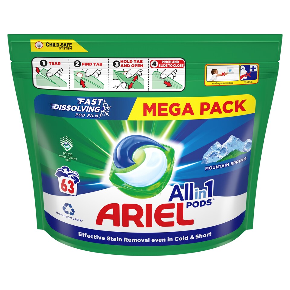 obrázok 1 z Ariel All-in-1 PODS, Tekutý Prací Prostriedok v Kapsulách, 63 Praní