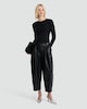 image 2 of F&F Polyamide Crew Neck Long Sleeved Bodysuit in Black