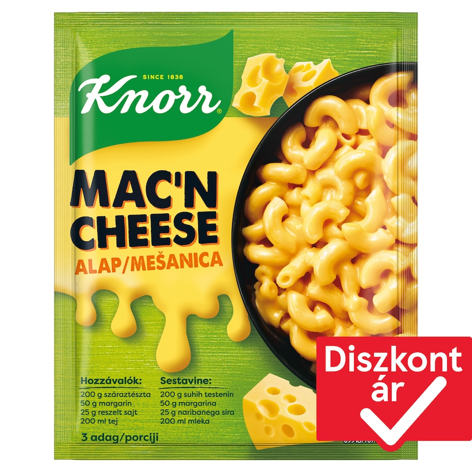 Knorr Mac'n Cheese sajtszószos tészta alap 33 g 