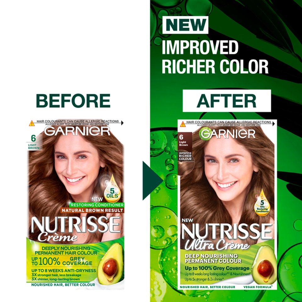 image 1 of Garnier Nutrisse Creme Permanent Hair Colour - 6 Light Brown