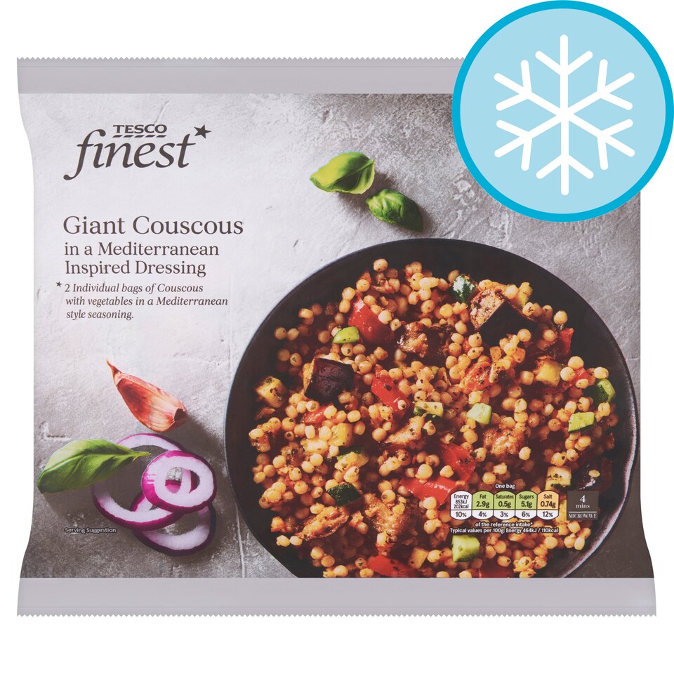 Tesco Finest Giant Couscous Mediterranean Style Dressing 400G Tesco