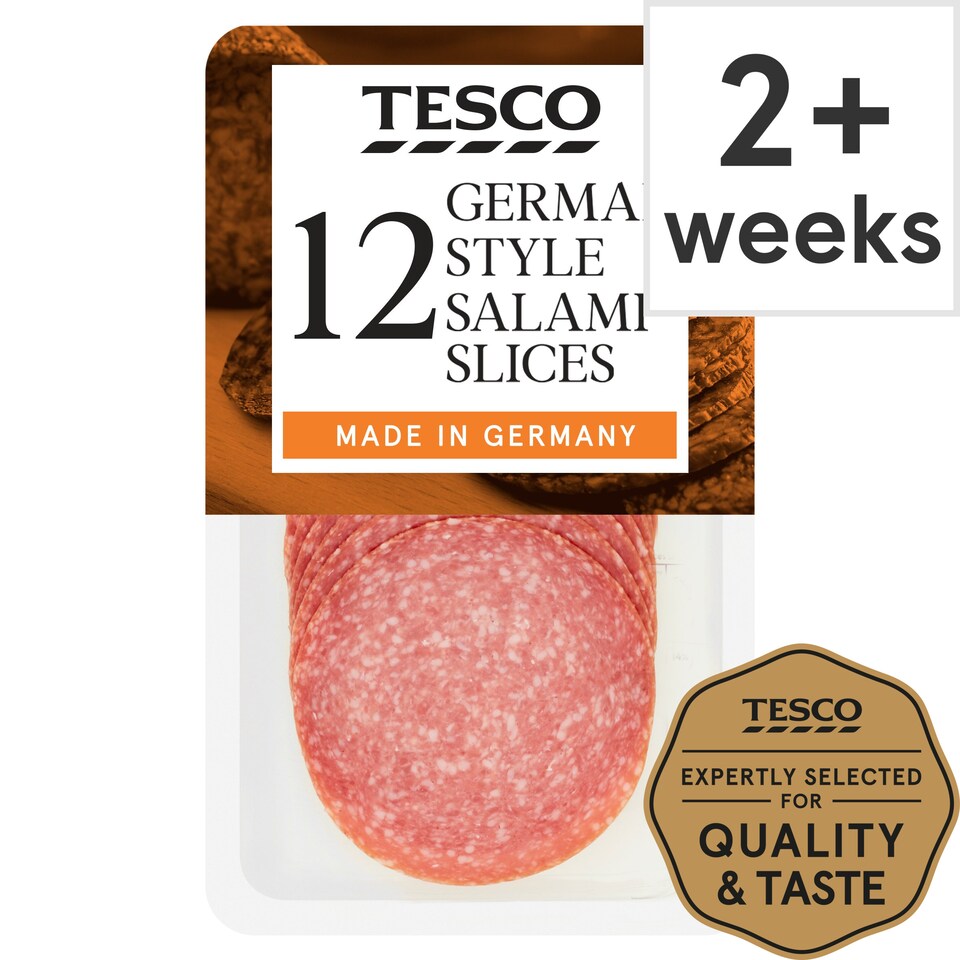 Tesco German Style Salami 12 Slices 125G Tesco Groceries