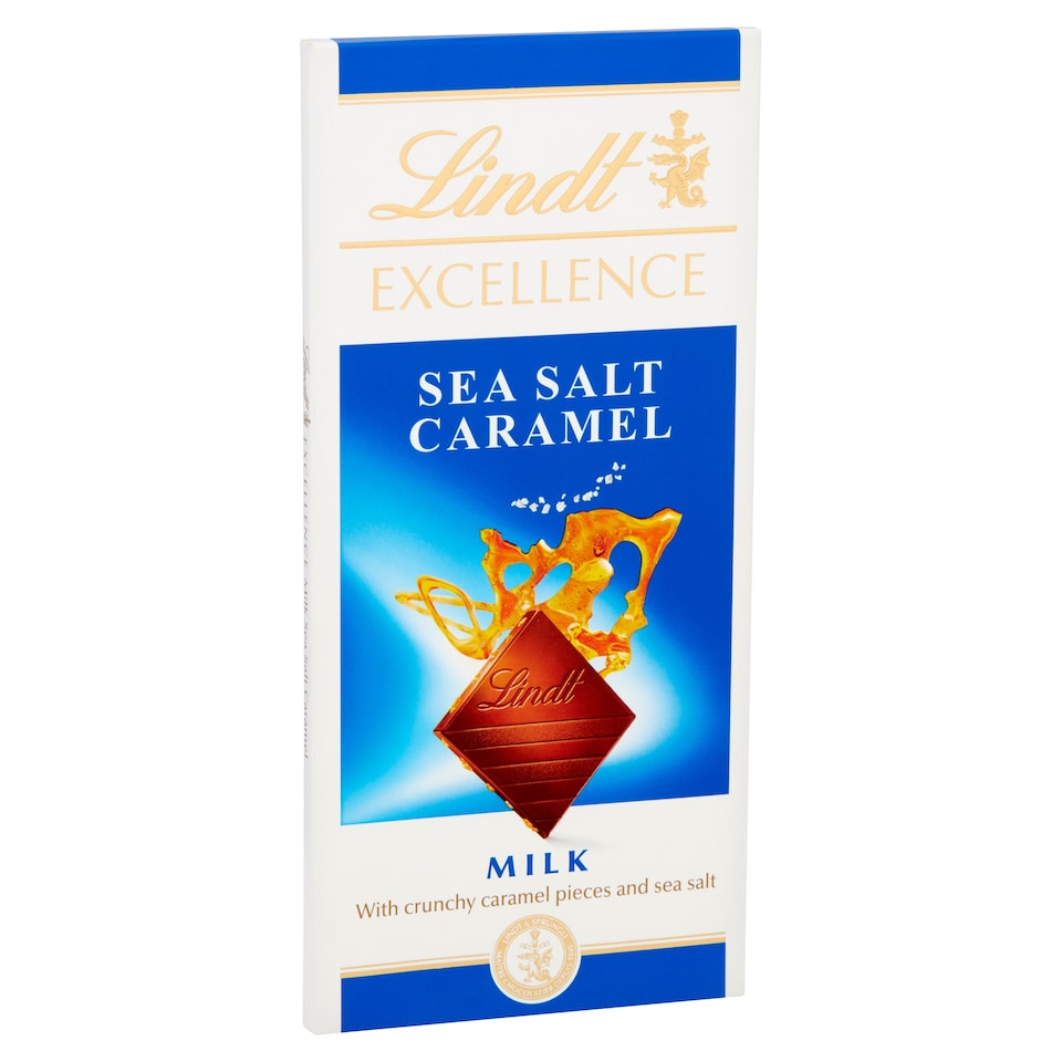 image 1 of Lindt Excellence Milk Sea Salt Caramel Chocolate 100G