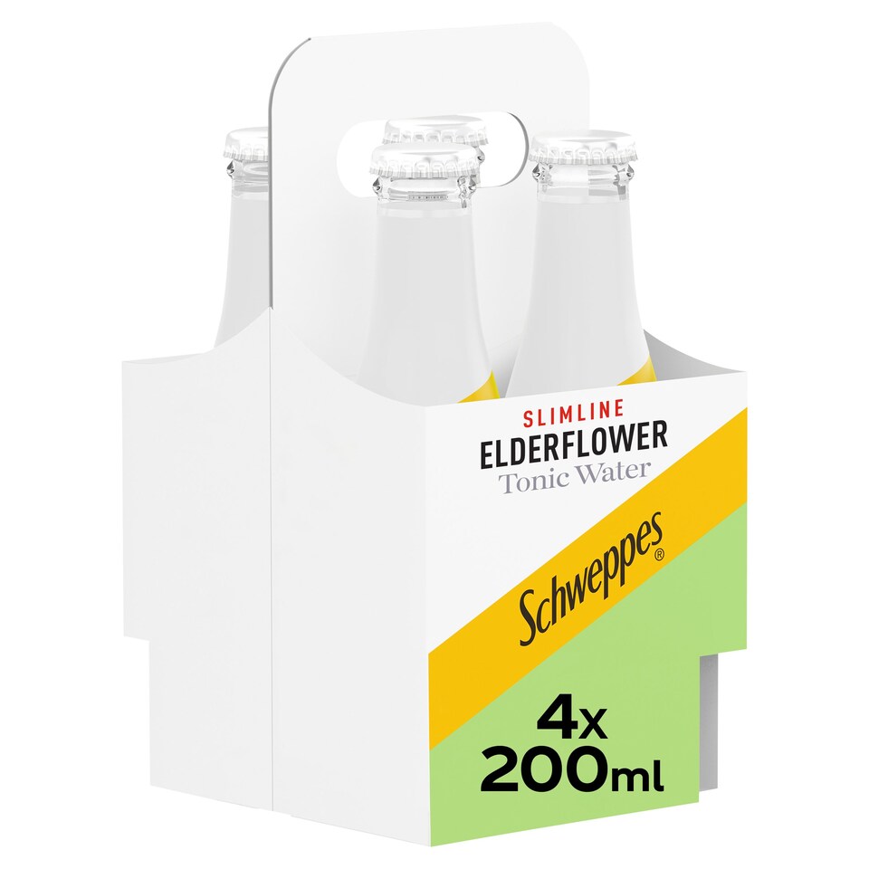 Schweppes Tonic Elderflower 4X200ml Tesco Groceries