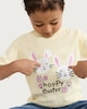 image 2 of F&F Girls Pure Cotton Hoppy Easter Bunny T-Shirt in Yellow