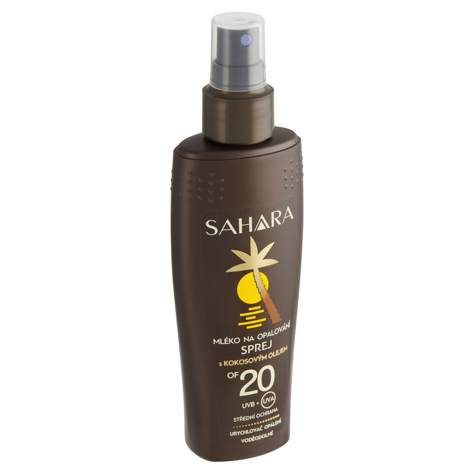 Sahara Mléko na opalování sprej s kokosovým olejem OF 20 150ml