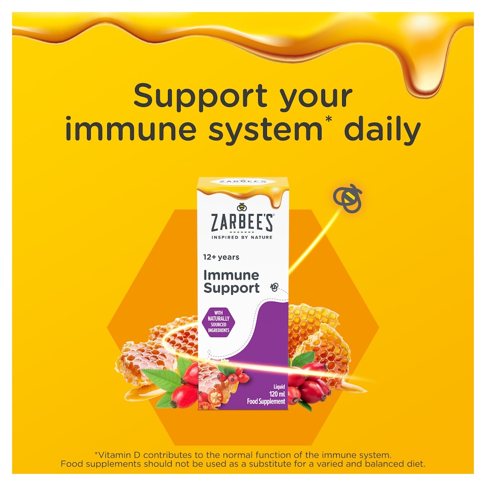 image 1 of Zarbee's Adult Immune Support Liquid Food Supplement 12+ Years 120ml