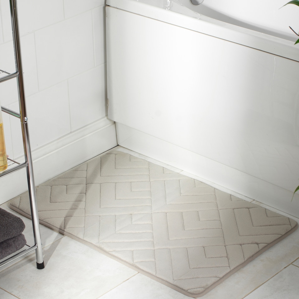 image 1 of Antibacterial Memory Foam Bath Mat Grey