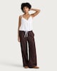 image 1 of OH ME OH MY Pinstripe Wide Leg Trousers in Chocolate