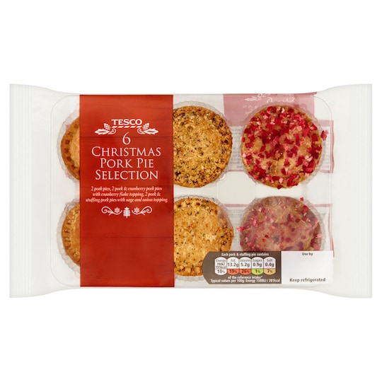 Tesco 6 Christmas Pork Pies Selection 300G Tesco Groceries