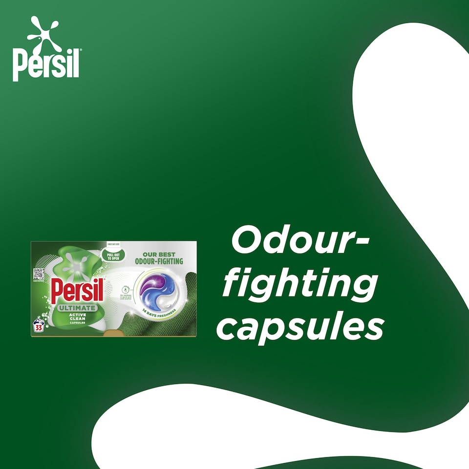 image 1 of Persil Ultimate Active Clean Laundry WashingDetergent Capsules 33 washes 696g