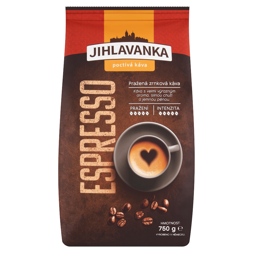 Jihlavanka Espresso pražená zrnková káva 750g