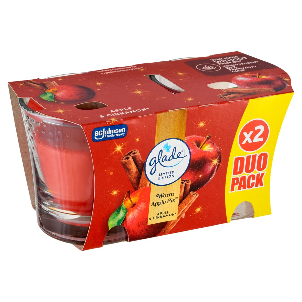 Obrázek 1 pro produkt Glade Warm Apple Pie parfémovaná svíčka 2 x 112g (224g)