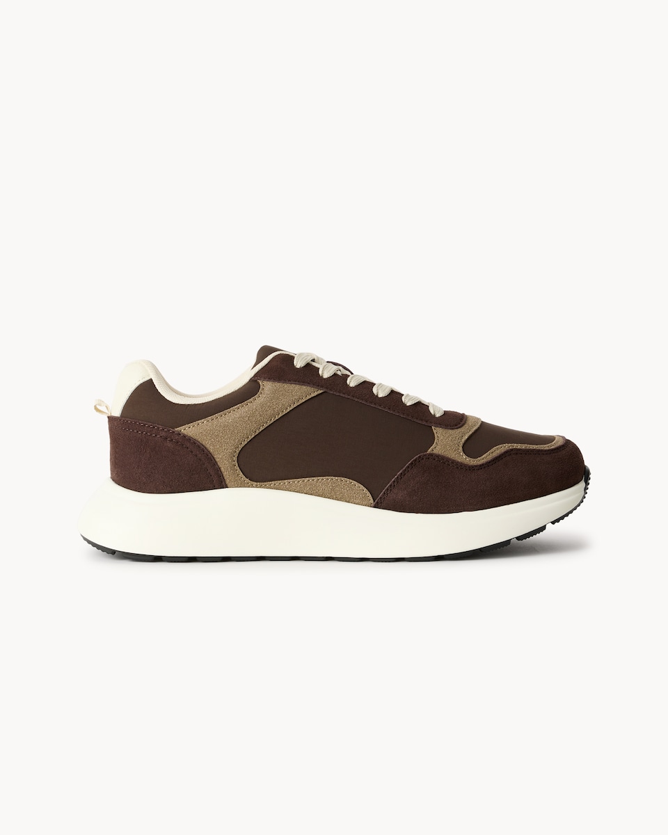 image 1 of SACHA Side Detail Trainers in Brown