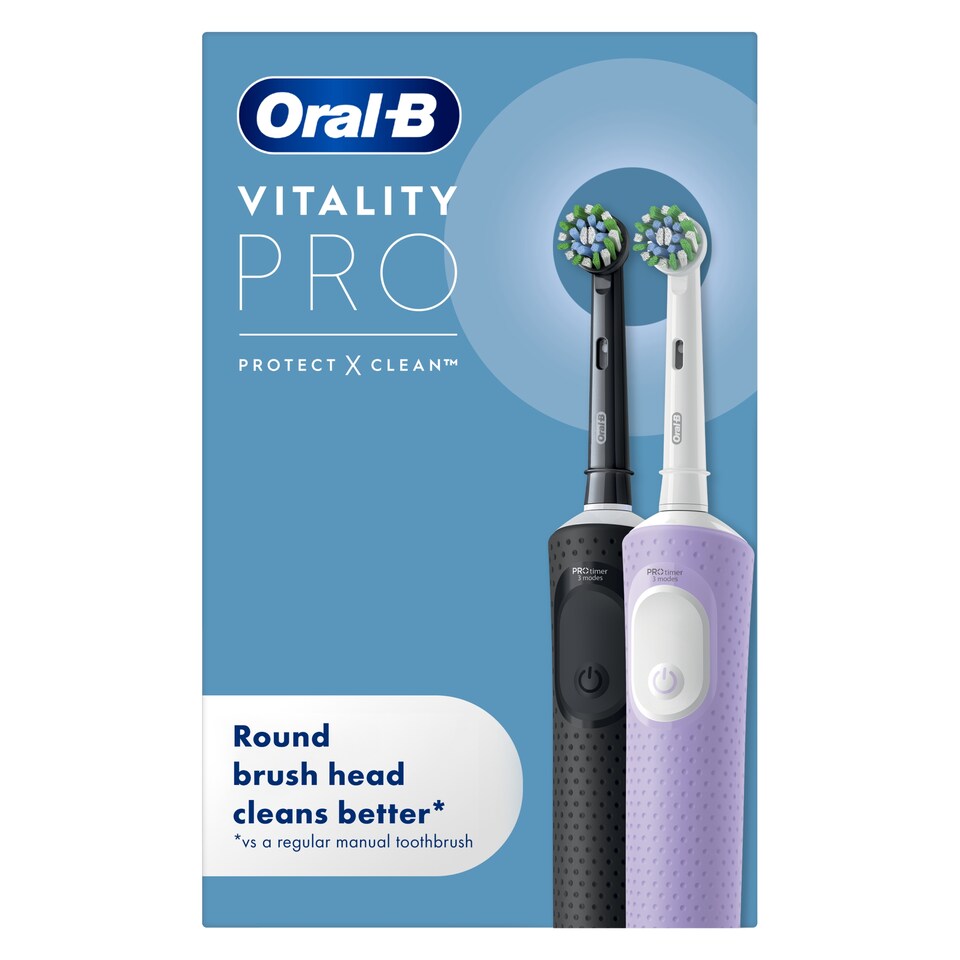 image 1 of Oral-B Vitality PRO Electric Toothbrushes Twin Pack 2 Handles