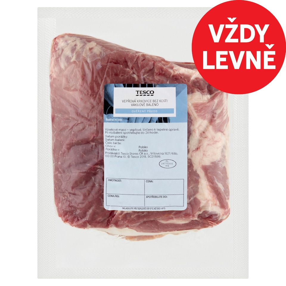 Tesco Vepřová krkovice bez kosti