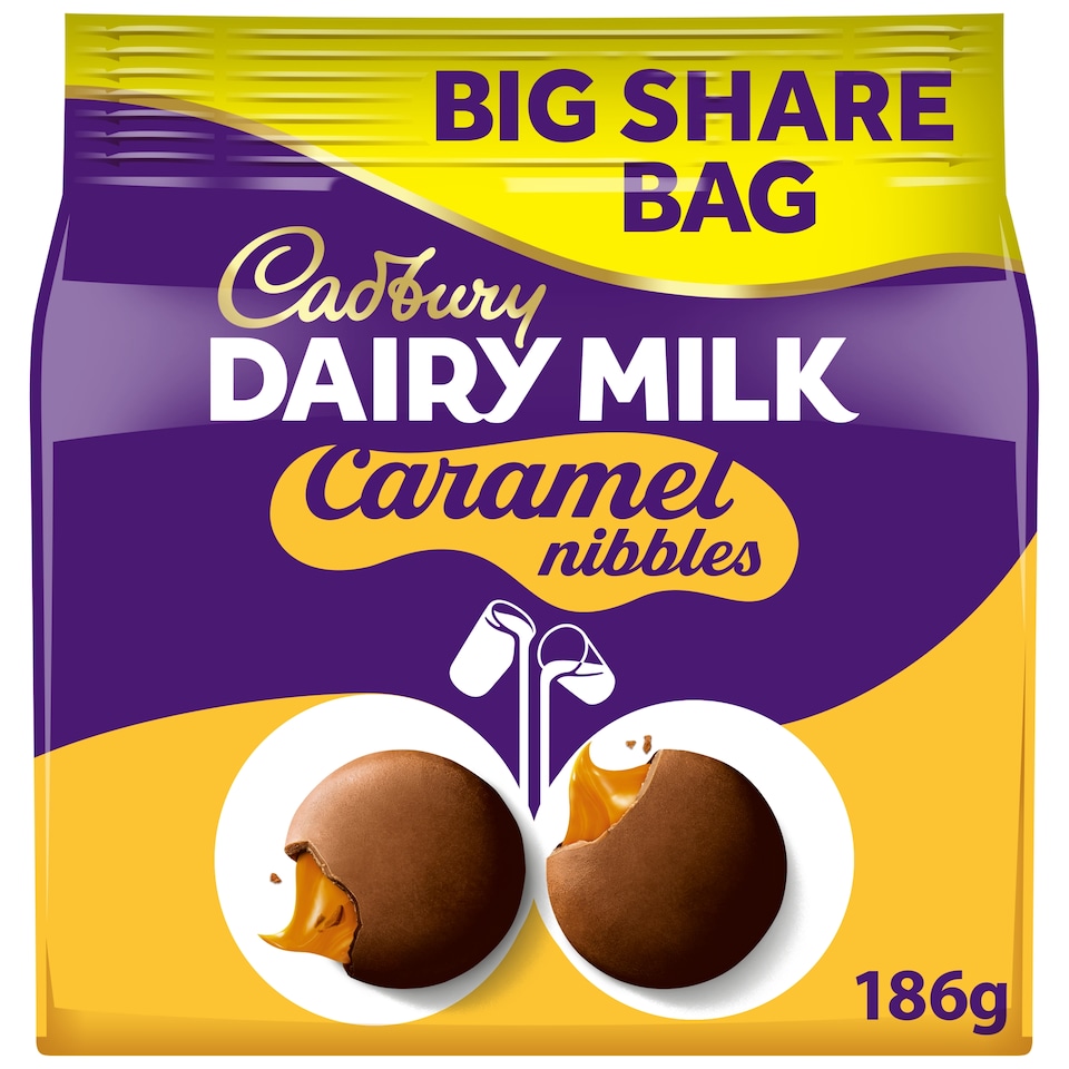 Cadbury Dairy Milk Caramel Nibbles Chocolate Bag 186G
