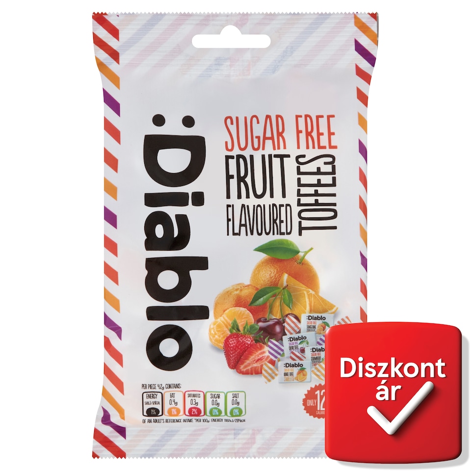 Diablo cukormentes gyümölcskaramella édesítőszerrel 75 g