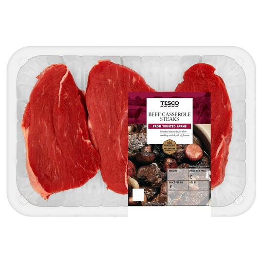 T. BEEF CASSEROLE STEAK 603G Tesco Groceries