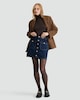 image 1 of The F&F Edit Denim Button-Front Skirt in Navy