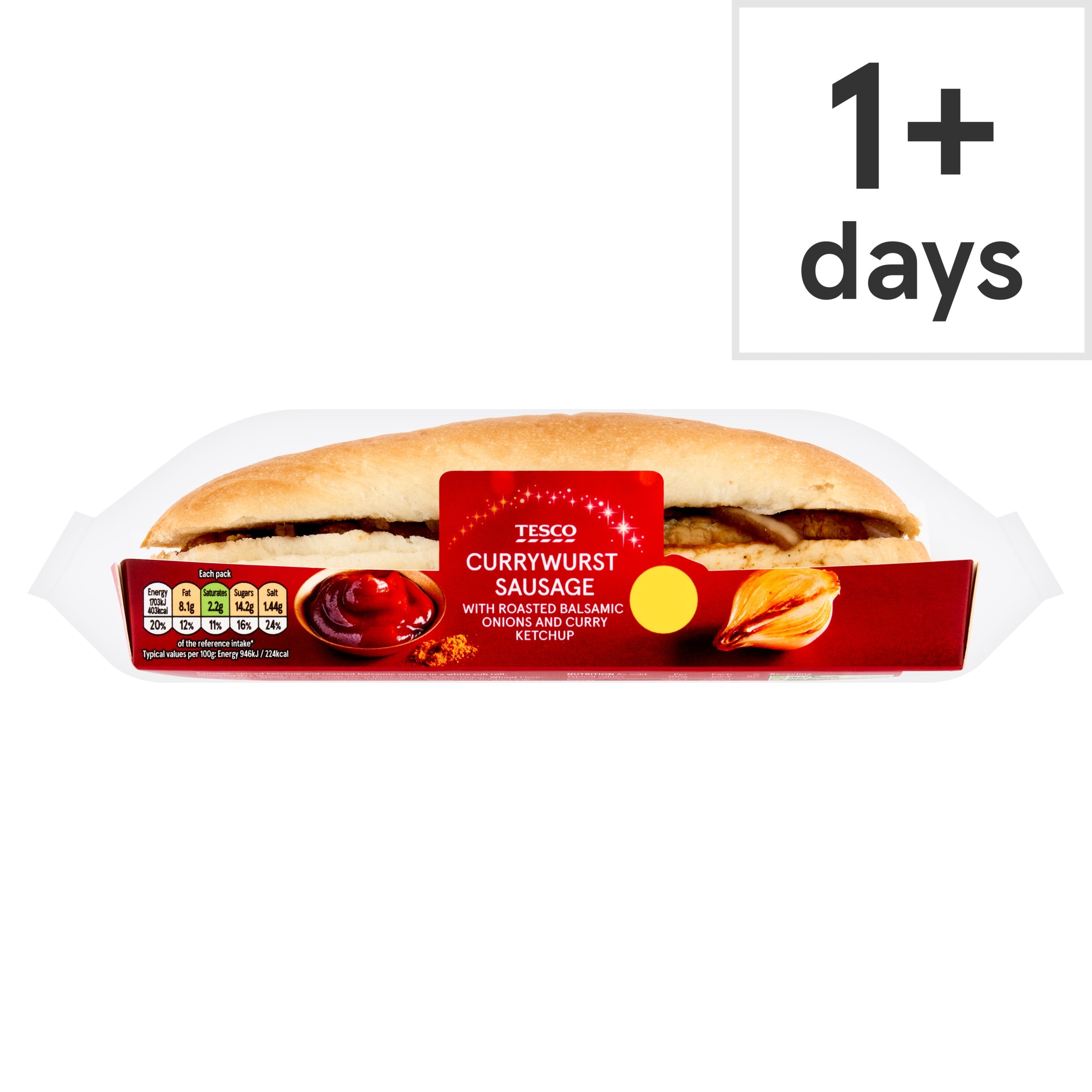 Tesco Cracking Currywurst Sub roll