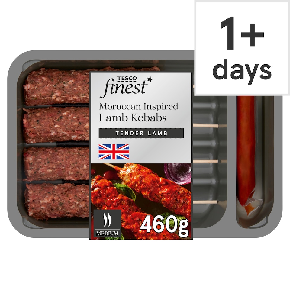 Tesco Finest Moroccan Inspired Lamb Kebabs 460G