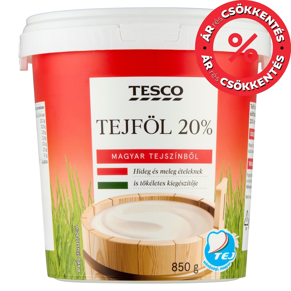 Tesco Sour Cream 20% 850 g