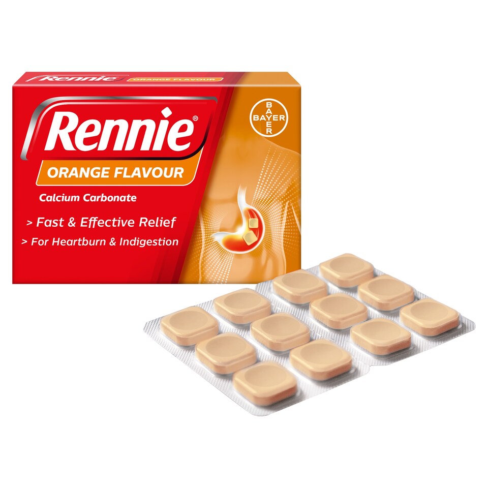 image 1 of Rennie Heartburn & Indigestion Chewable Tablets - Orange Flavour 72s
