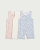 image 1 of F&F Baby 3-Pack Pure Cotton Floral Print Sleeveless Rompers in White