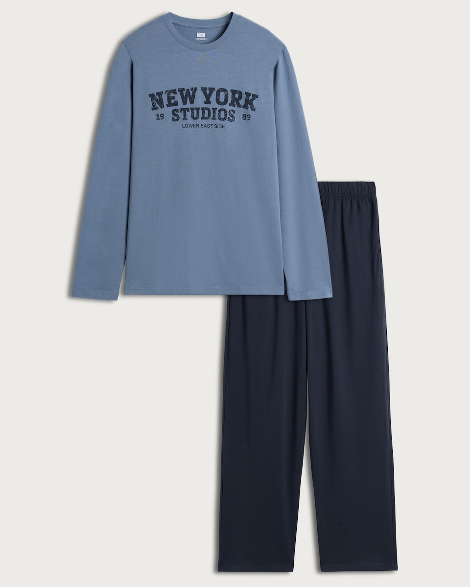 image 1 of F&F Pure Cotton Slogan Pyjama Set in Multi