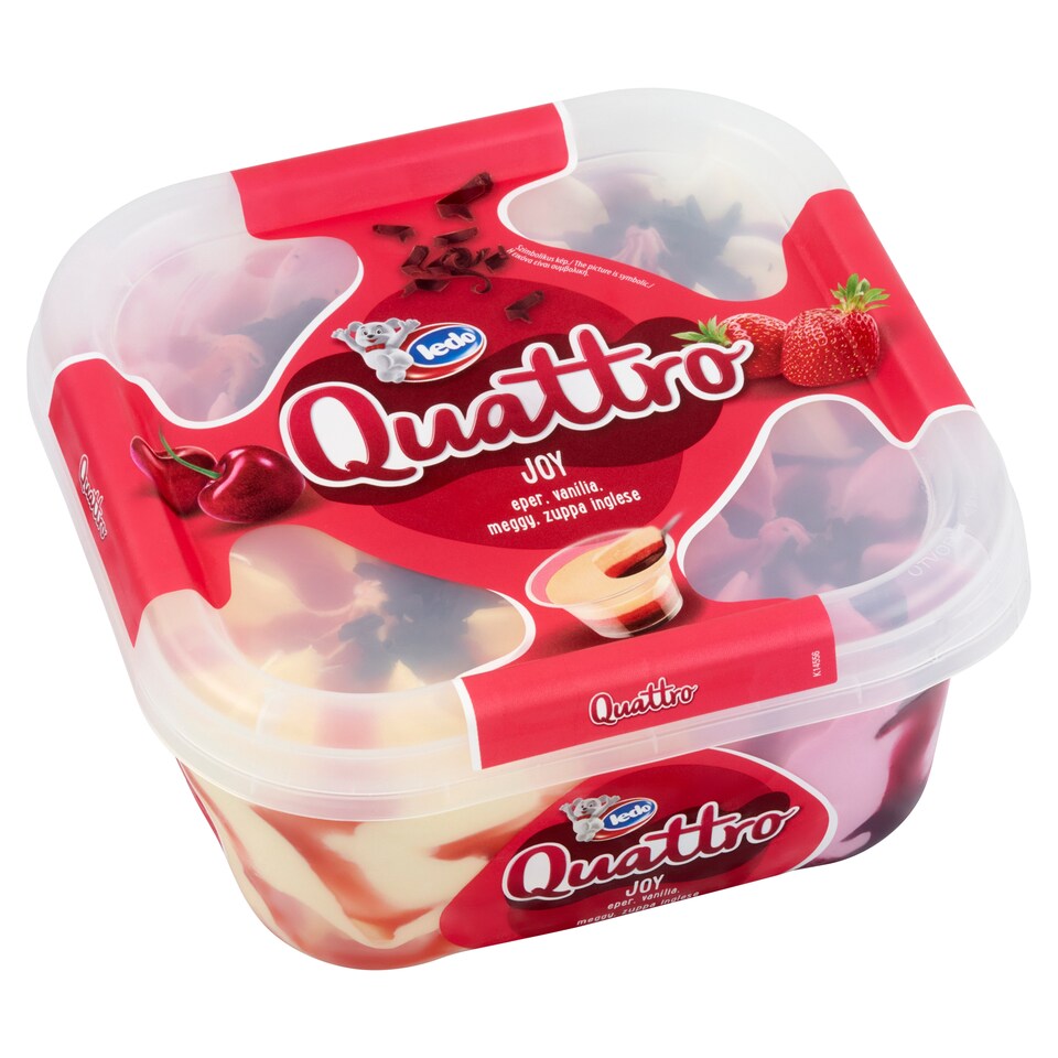 image 1 of Ledo Quattro Joy Strawberry-Zuppa Inglese-Vanilla-Sour Cherry Flavoured Ice Cream 1650 ml