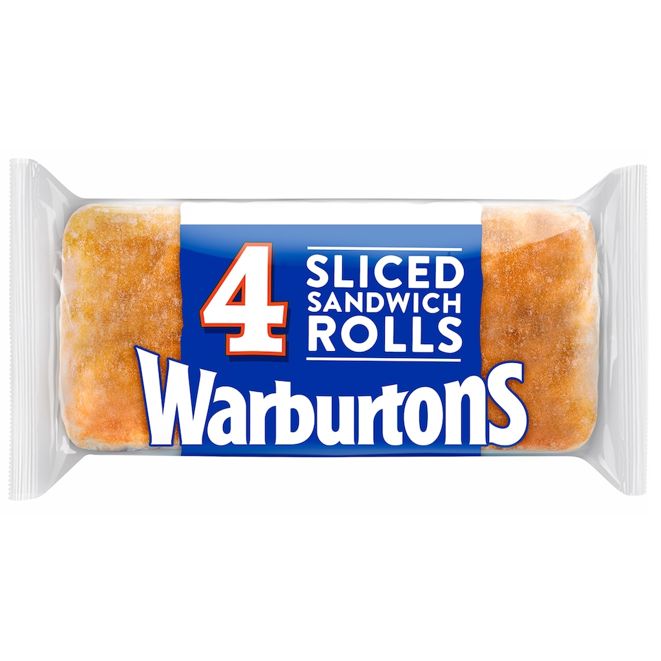 image 1 of Warburtons Sliced White Sandwich Rolls 4 Pack