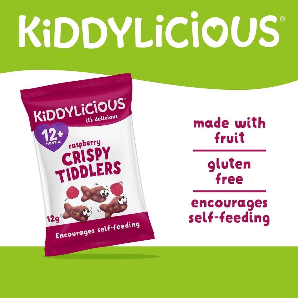 image 1 of Kiddylicious Crispy Tiddlers - Raspberry 12g