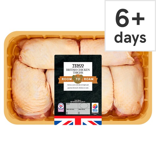 Tesco Room To Roam British Chicken Thighs 1Kg Tesco Groceries