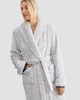 image 1 of F&F Fleece Textured Striped Dressing Gown in Grey
