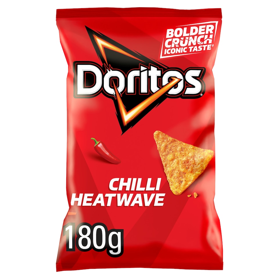 image 1 of Doritos Tortilla Chips Chilli Heatwave Sharing Bag Crisps 180g