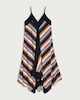 image 4 of The F&F Edit V Neck Hanky Hem Midi Dress in Multi Black