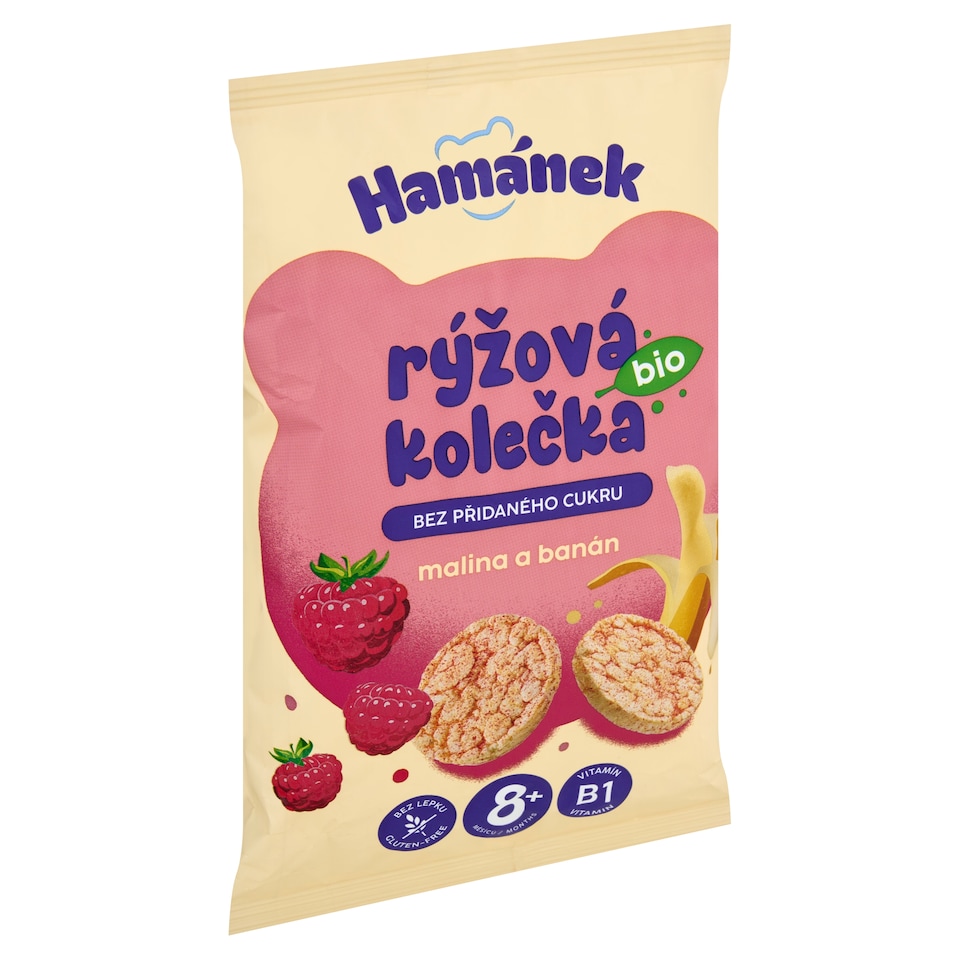 Obrázek 1 pro produkt Hamánek Bio rýžová kolečka malina a banán 35g