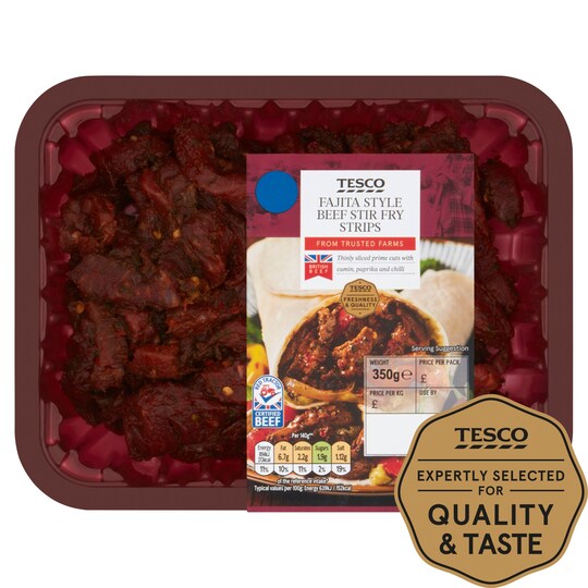 Tesco Fajita Style Stir Fry Strips 350G Tesco Groceries