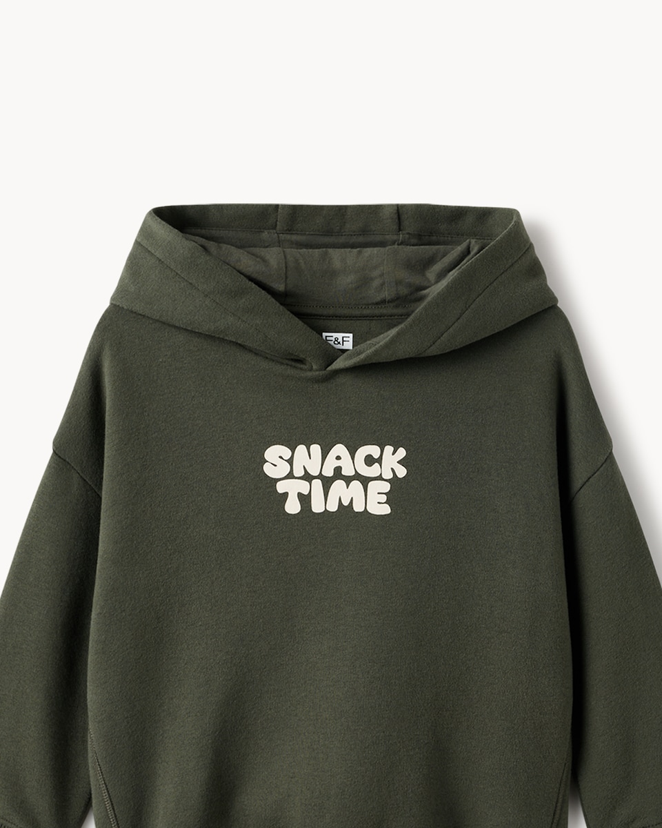 image 1 of F&F Boys 2-Pack Cotton Rich Snack Time Hoodie and Joggers Sets in Green
