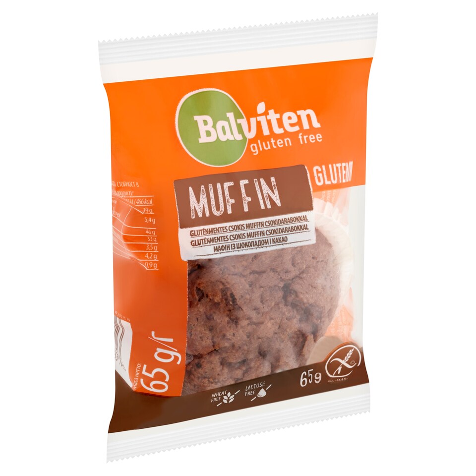 image 1 of Balviten Gluten Free Chocolate Muffins with Chocolate Chips 65 g