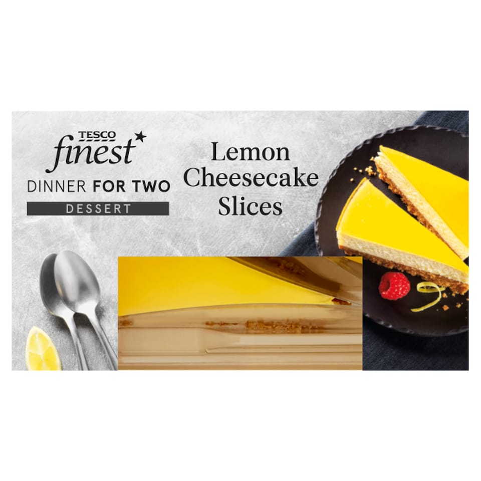 Tesco Finest 2 Pack Lemon Cheesecake Slices 180G